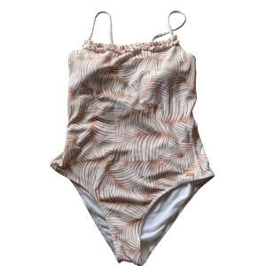 Roxy Palm Tree Dreams One Piece Swimsuit Women’s Size Large NWOT Tropical Print